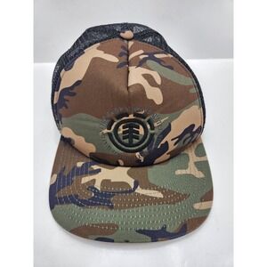 Element Snap Back Camo Skater Hat Skateboarding Flat Brim Mesh